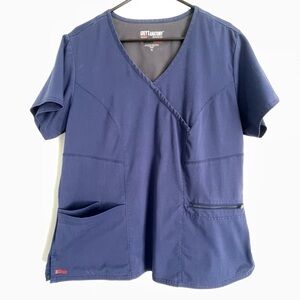 Grey's Anatomy Navy Blue SPX By Barco Short Sleeve Scrub Top Size XL